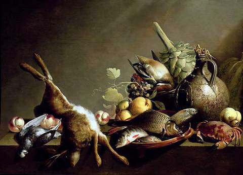 Earthenware Jug and Hare